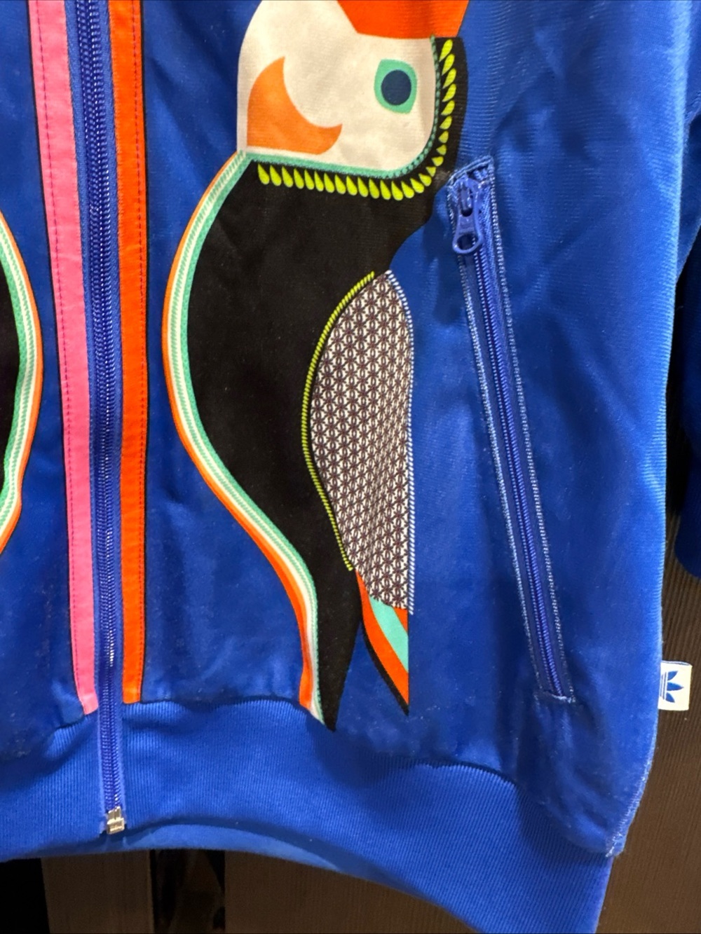 Rare Adidas Originals x The FARM Company Toucan Track Jacket - Tucanário Blue s - Picture 2 of 6